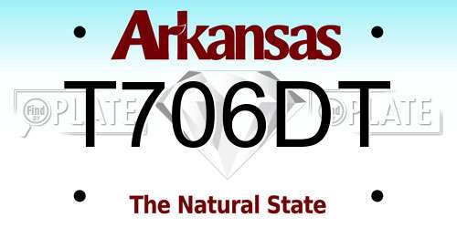 T706DT Arkansas License Plate