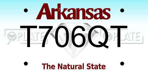 T706QT Arkansas License Plate