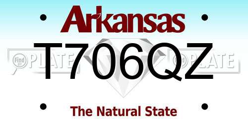 T706QZ Arkansas License Plate