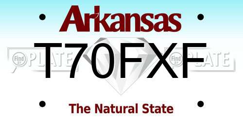 T70FXF Arkansas License Plate