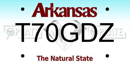T70GDZ Arkansas License Plate