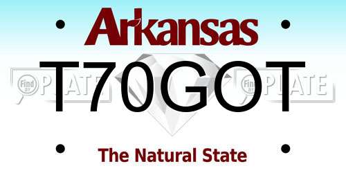 T70GOT Arkansas License Plate