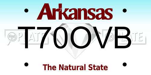 T70OVB Arkansas License Plate