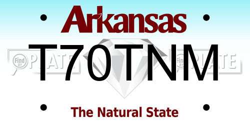 T70TNM Arkansas License Plate