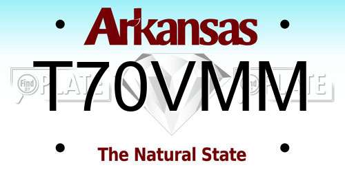 T70VMM Arkansas License Plate