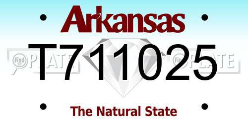 T711025 Arkansas License Plate