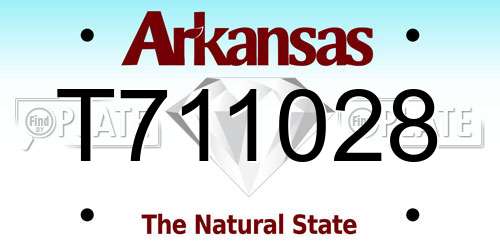 T711028 Arkansas License Plate