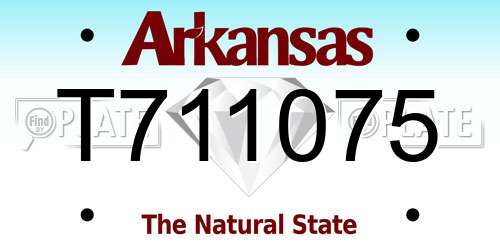 T711075 Arkansas License Plate