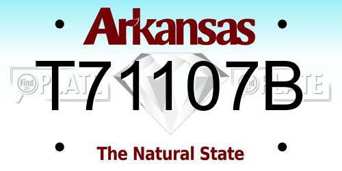 T71107B Arkansas License Plate