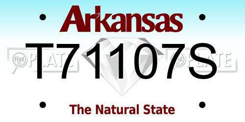 T71107S Arkansas License Plate