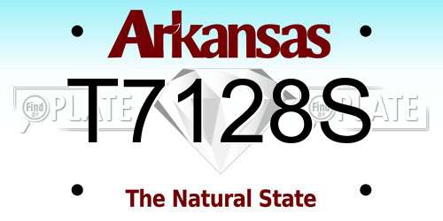 T7128S Arkansas License Plate
