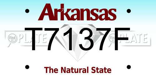 T7137F Arkansas License Plate