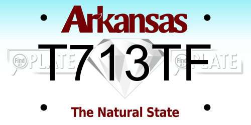 T713TF Arkansas License Plate