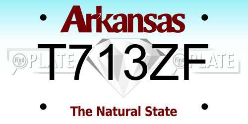 T713ZF Arkansas License Plate