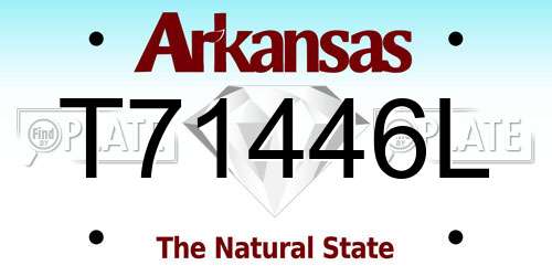 T71446L Arkansas License Plate