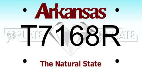 T7168R Arkansas License Plate