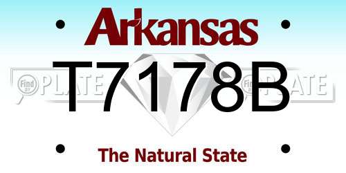 T7178B Arkansas License Plate
