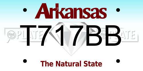 T717BB Arkansas License Plate