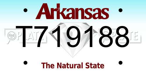 T719188 Arkansas License Plate