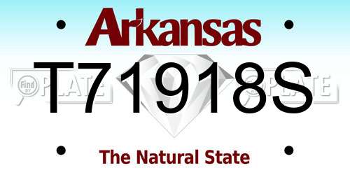 T71918S Arkansas License Plate