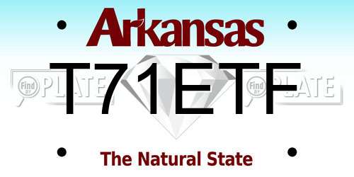 T71ETF Arkansas License Plate