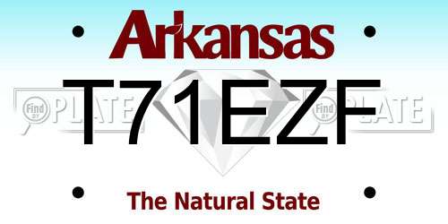 T71EZF Arkansas License Plate