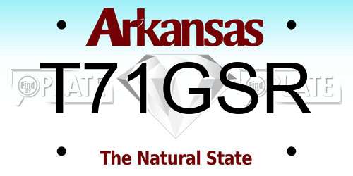 T71GSR Arkansas License Plate