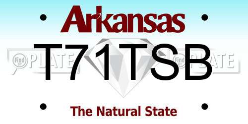 T71TSB Arkansas License Plate