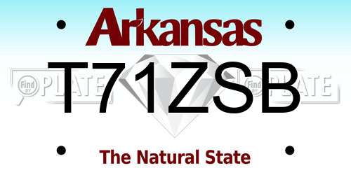 T71ZSB Arkansas License Plate