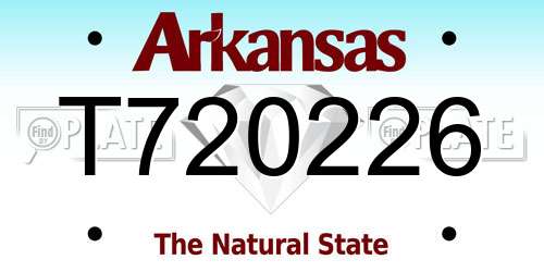 T720226 Arkansas License Plate