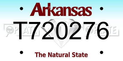 T720276 Arkansas License Plate