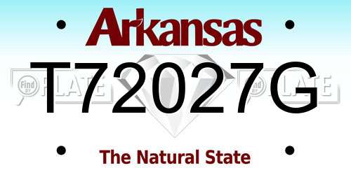 T72027G Arkansas License Plate