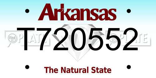 T720552 Arkansas License Plate