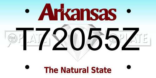 T72055Z Arkansas License Plate