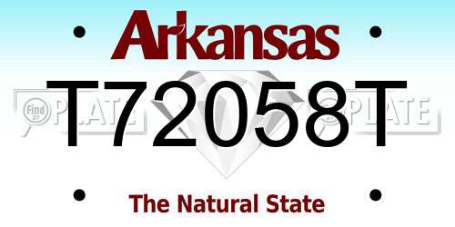 T72058T Arkansas License Plate