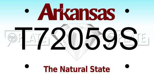T72059S Arkansas License Plate