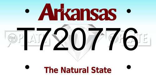 T720776 Arkansas License Plate