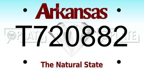T720882 Arkansas License Plate