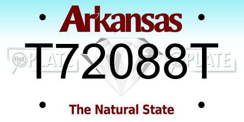 T72088T Arkansas License Plate