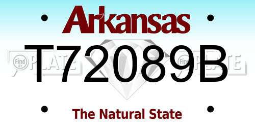 T72089B Arkansas License Plate