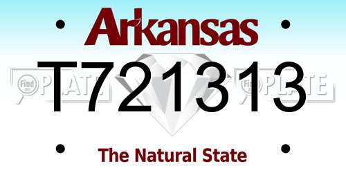 T721313 Arkansas License Plate