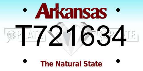 T721634 Arkansas License Plate