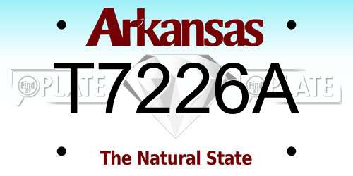 T7226A Arkansas License Plate