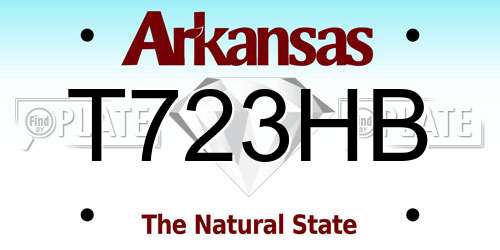 T723HB Arkansas License Plate