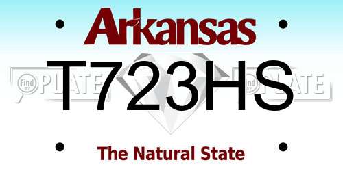 T723HS Arkansas License Plate