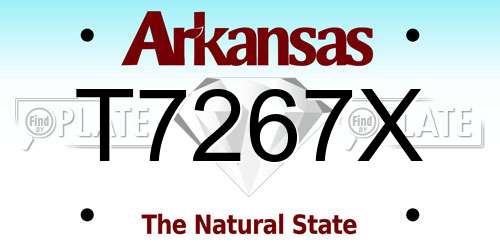 T7267X Arkansas License Plate