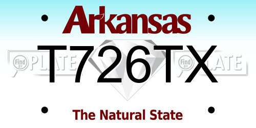 T726TX Arkansas License Plate