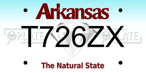 T726ZX Arkansas License Plate