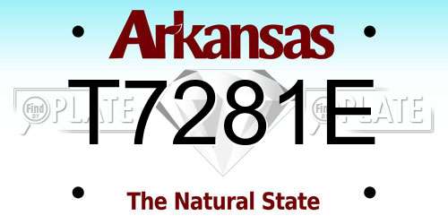 T7281E Arkansas License Plate