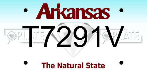 T7291V Arkansas License Plate